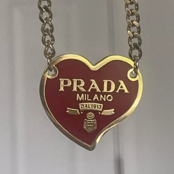 Prada Red Heart Pendant Necklace - Picture 1 of 6